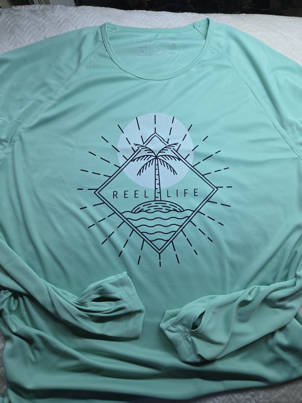 Women's NWT Performance Long-Sleeve Thumb Holes UV Shirt - Seafoam Mint XXL